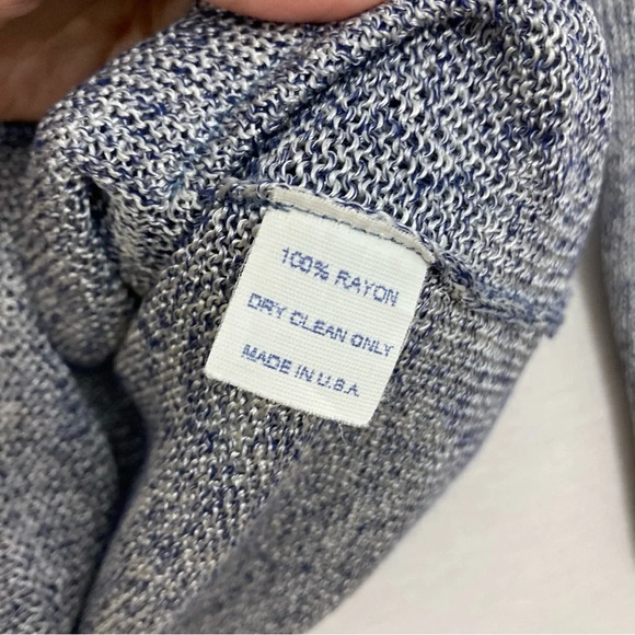 Barbara Katz Gray Multi Color Embroidered Collar Button Knit Cardigan Large - Picture 6 of 12